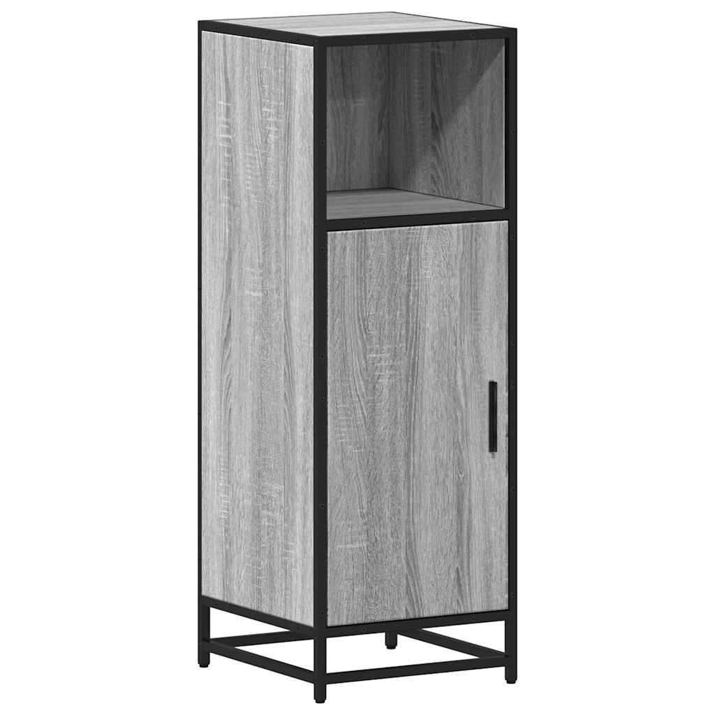 badeværelsesskab 35x37,5x100 cm konstrueret træ grå sonoma-eg - Image 2
