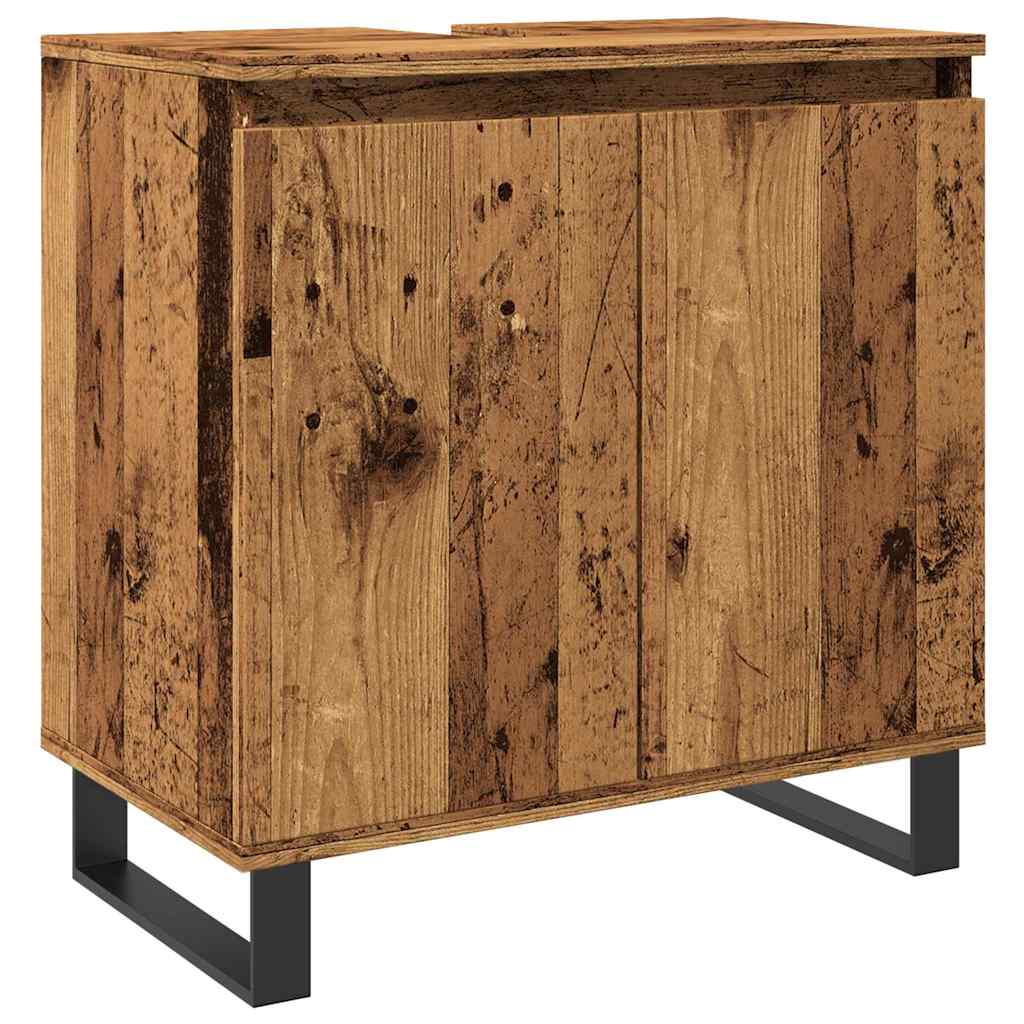 badeværelsesskab 58x33x60 cm konstrueret træ antikt træ - Image 2