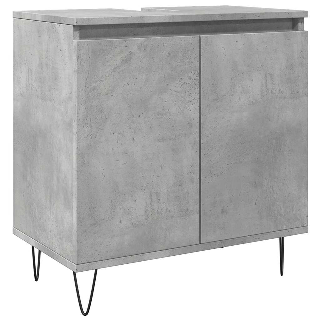 badeværelsesskab 58x33x60 cm konstrueret træ betongrå - Image 2