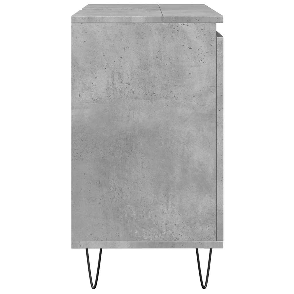 badeværelsesskab 58x33x60 cm konstrueret træ betongrå - Image 5