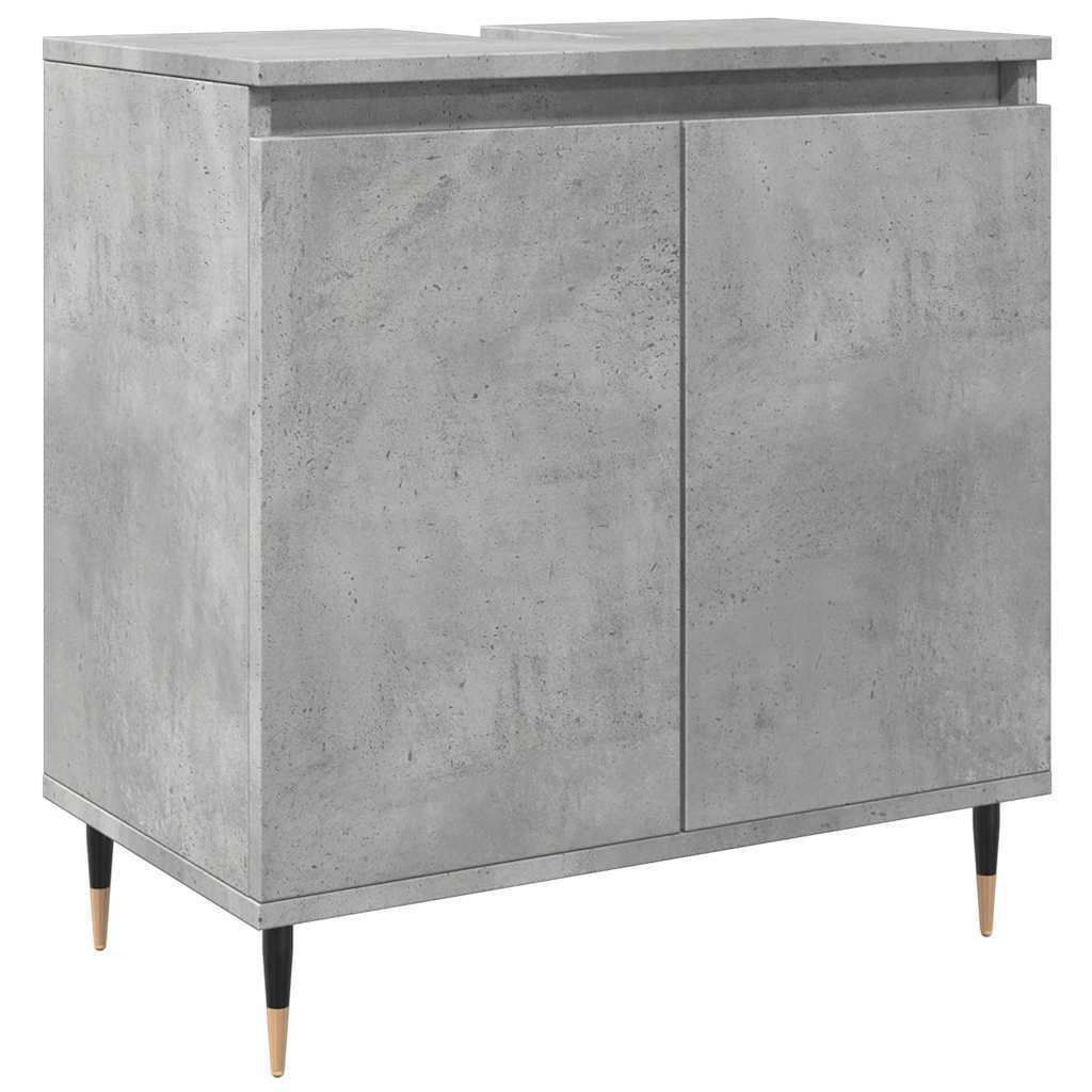 badeværelsesskab 58x33x60 cm konstrueret træ betongrå - Image 2