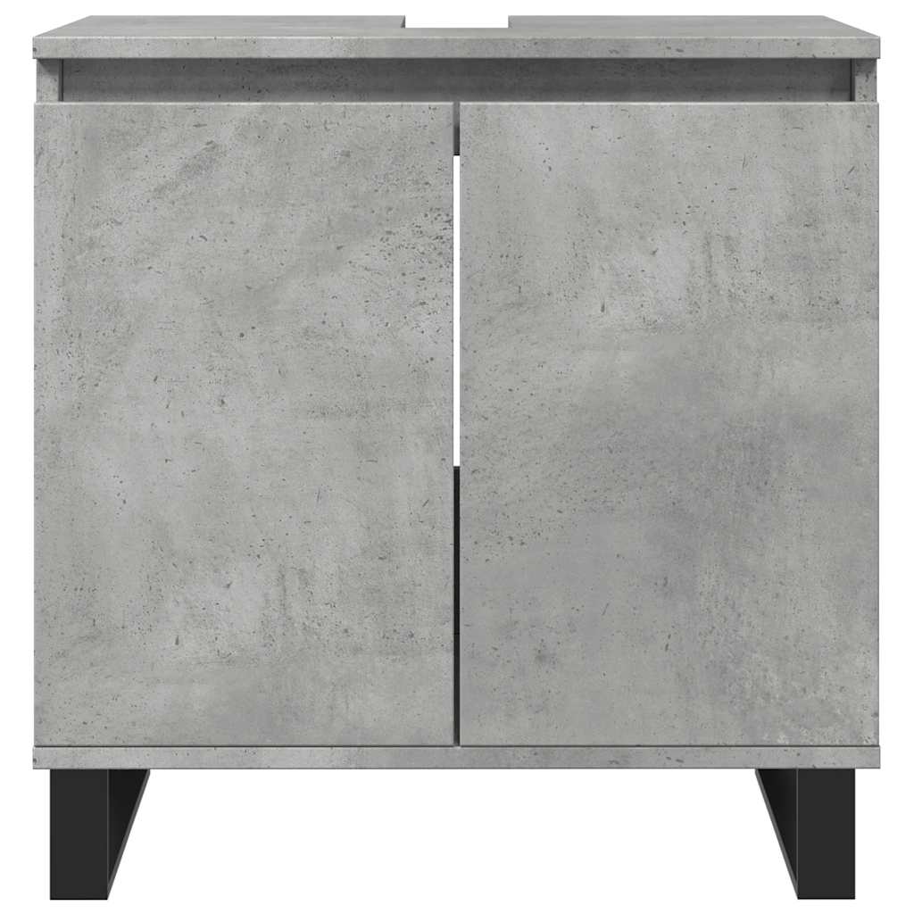 badeværelsesskab 58x33x60 cm konstrueret træ betongrå - Image 4