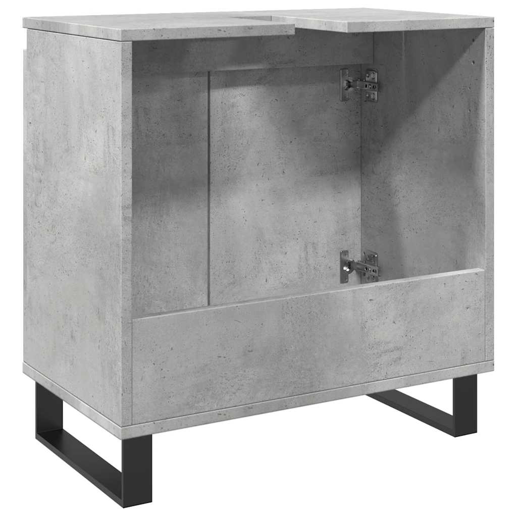 badeværelsesskab 58x33x60 cm konstrueret træ betongrå - Image 6
