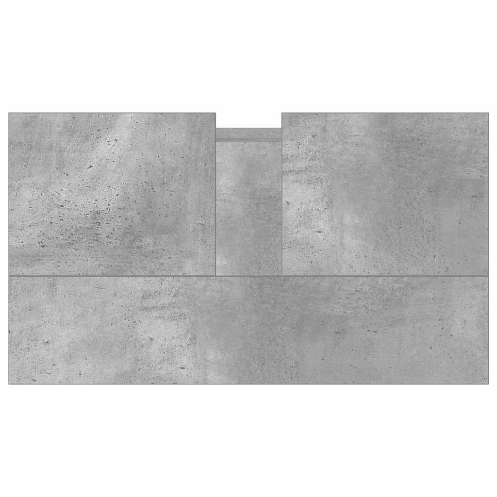 badeværelsesskab 58x33x60 cm konstrueret træ betongrå - Image 7