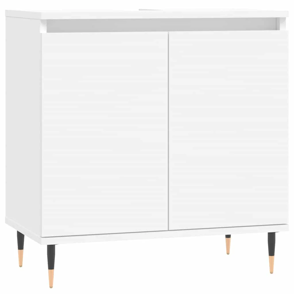 badeværelsesskab 58x33x60 cm konstrueret træ hvid - Image 2