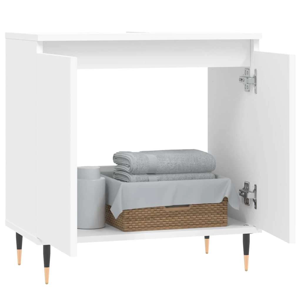 badeværelsesskab 58x33x60 cm konstrueret træ hvid - Image 3