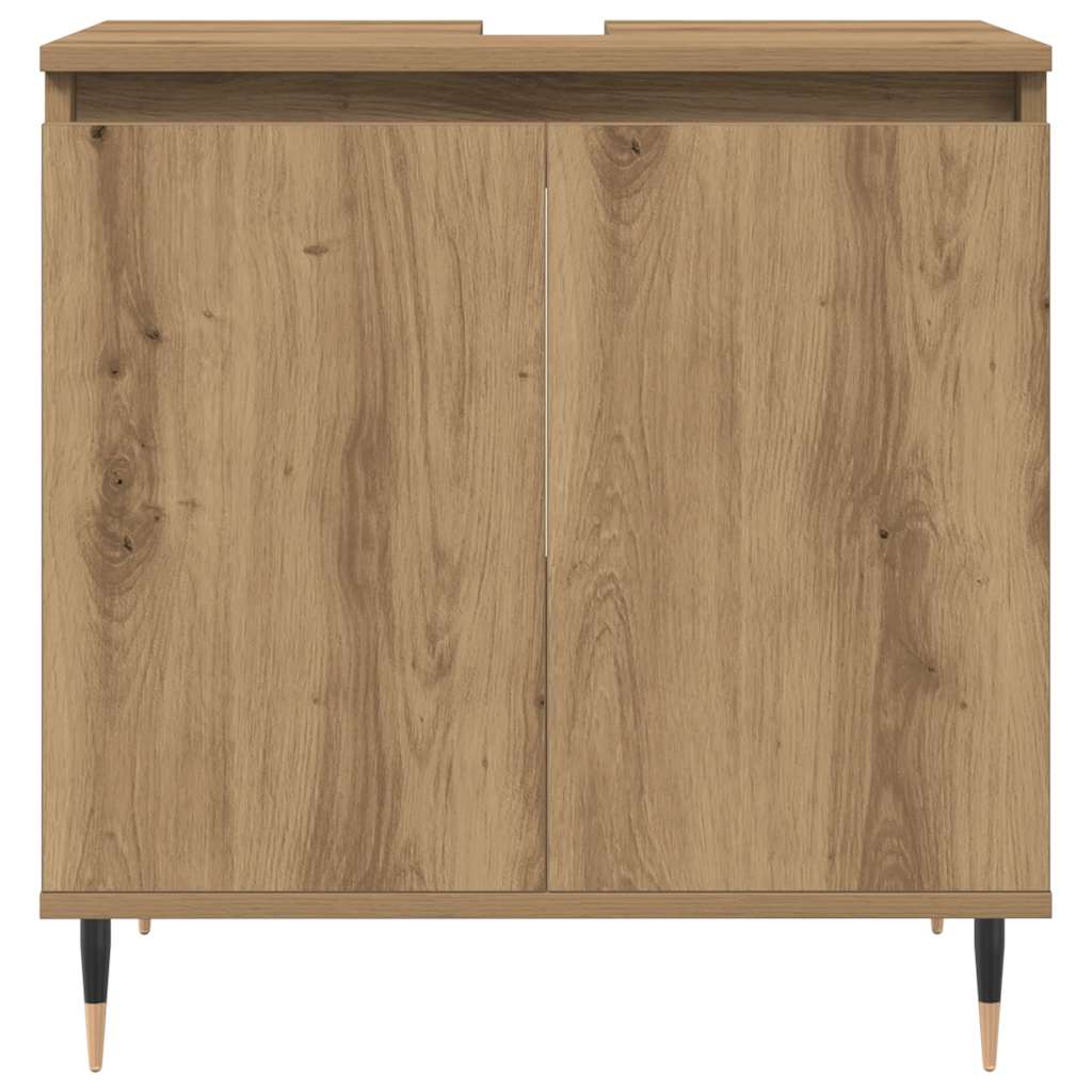 badeværelsesskab 58x33x60 cm konstrueret træ kunsteg - Image 4