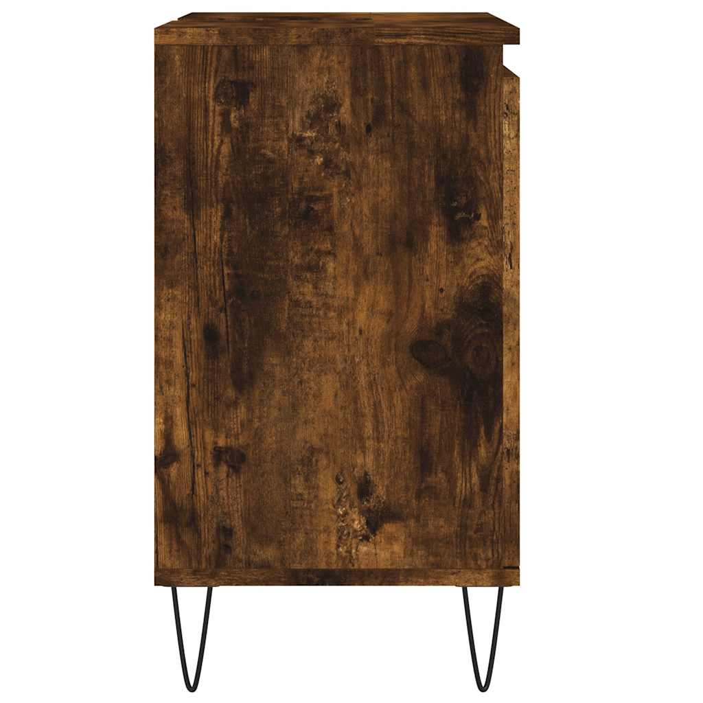 badeværelsesskab 58x33x60 cm konstrueret træ røget egetræsfarve - Image 6
