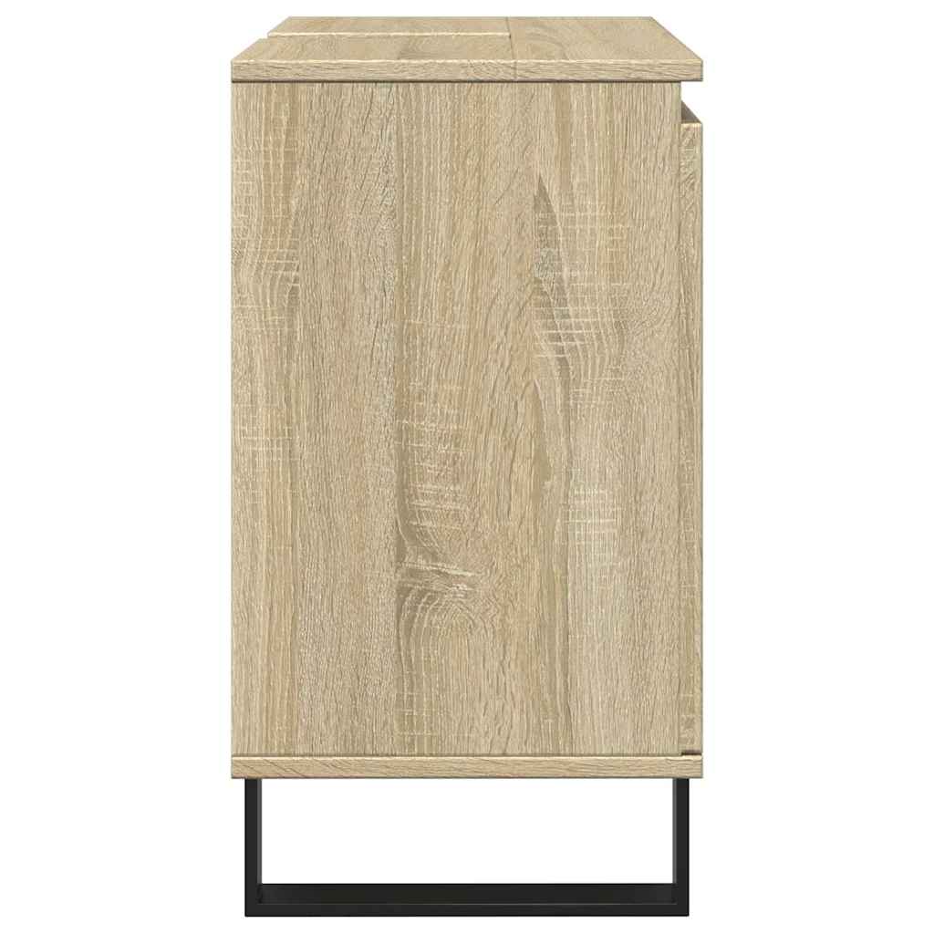 badeværelsesskab 58x33x60 cm konstrueret træ sonoma-eg - Image 4