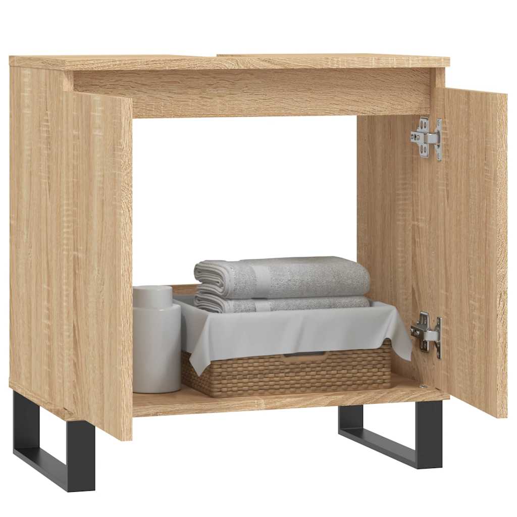 badeværelsesskab 58x33x60 cm konstrueret træ sonoma-eg - Image 3