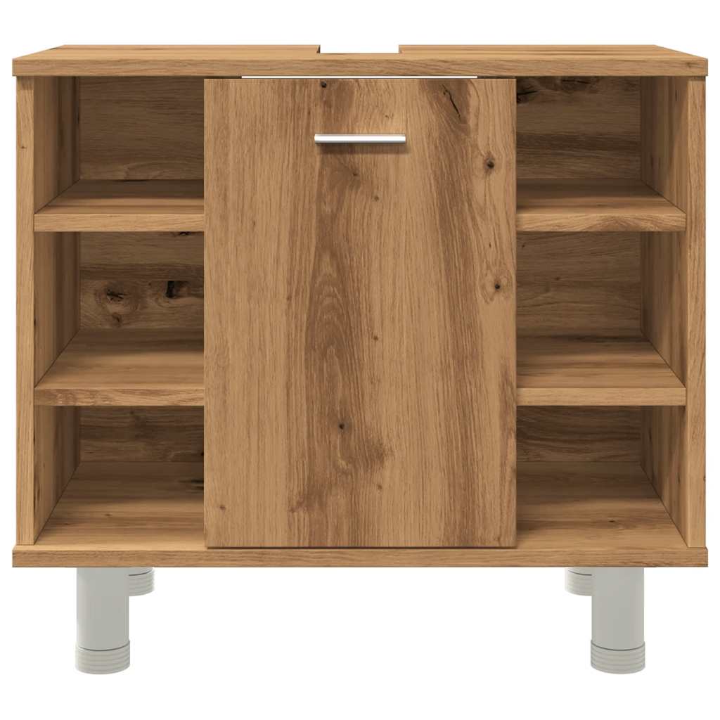badeværelsesskab 60x32x53,5 cm konstrueret træ kunsteg - Image 5