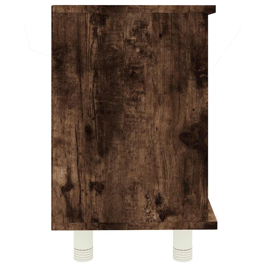 badeværelsesskab 60x32x53,5 cm konstrueret træ røget egetræ - Image 6