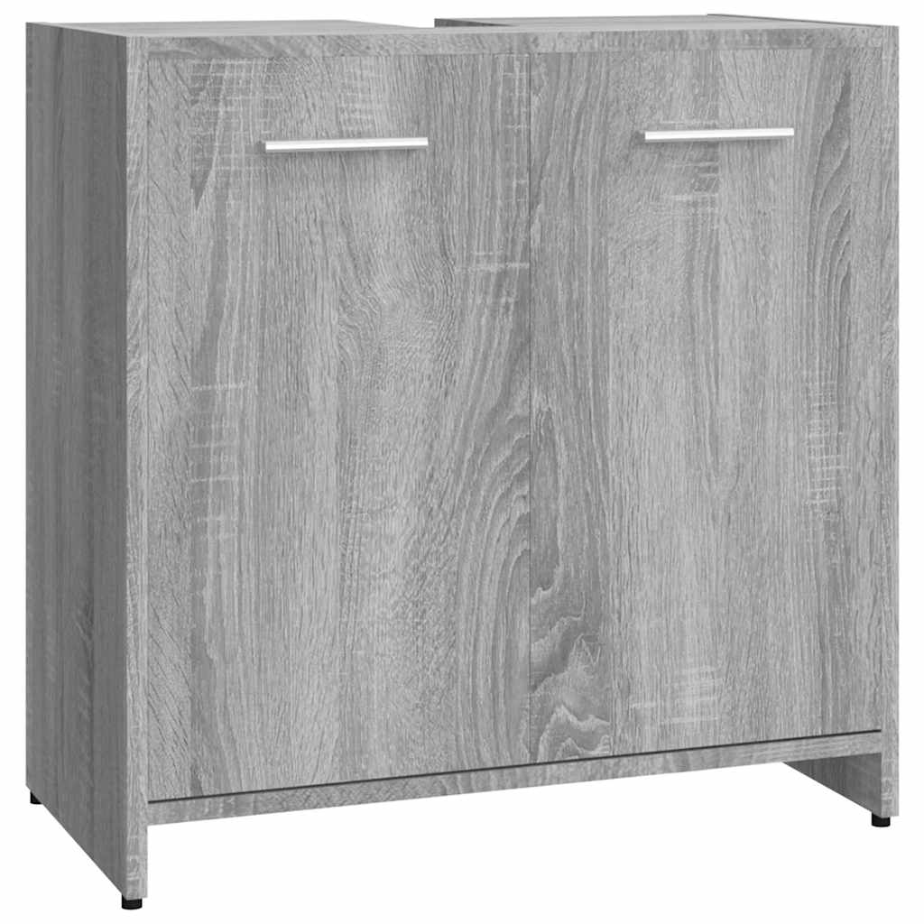 badeværelsesskab 60x33x60 cm konstrueret træ grå sonoma-eg - Image 2