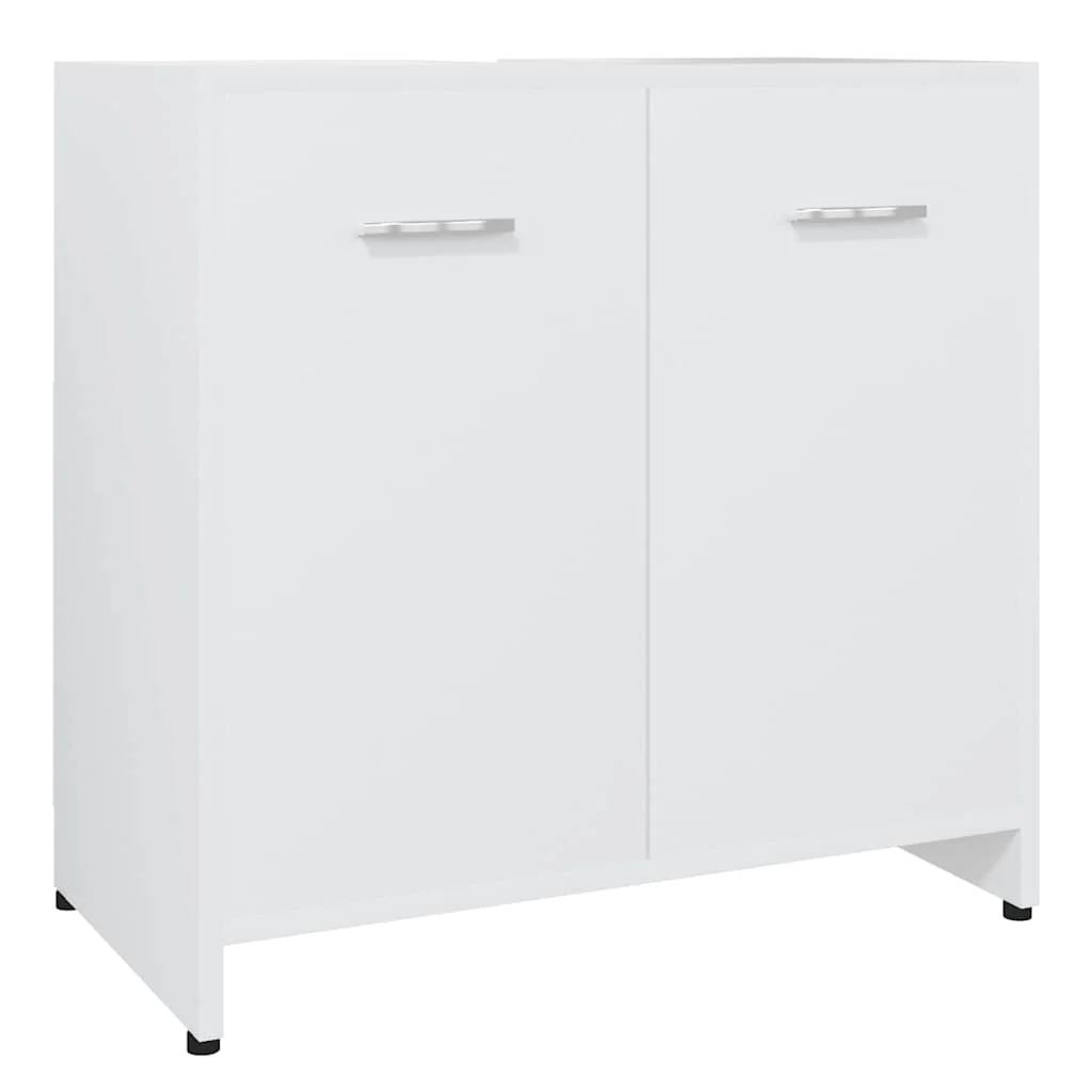 badeværelsesskab 60x33x61 cm konstrueret træ hvid - Image 2