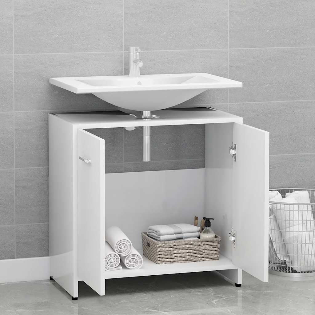 badeværelsesskab 60x33x61 cm konstrueret træ hvid - Image 3