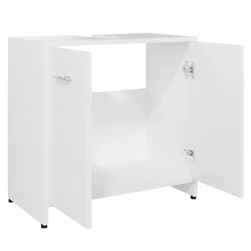 badeværelsesskab 60x33x61 cm konstrueret træ hvid - Image 6