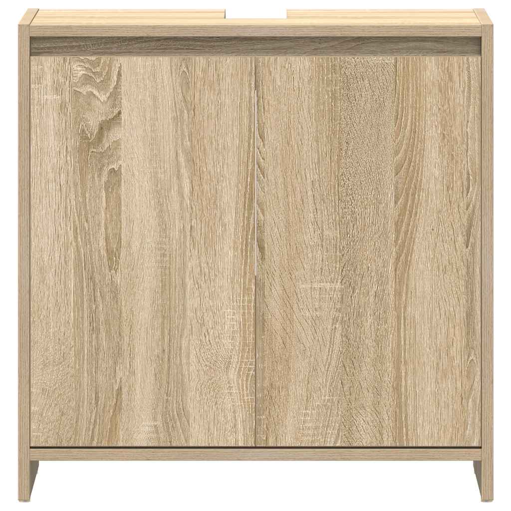 badeværelsesskab 60x33x61 cm konstrueret træ sonoma-eg - Image 6