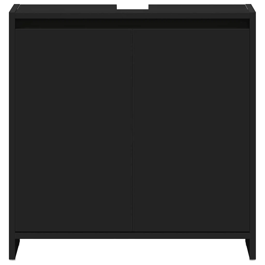 badeværelsesskab 60x33x61 cm konstrueret træ sort - Image 6