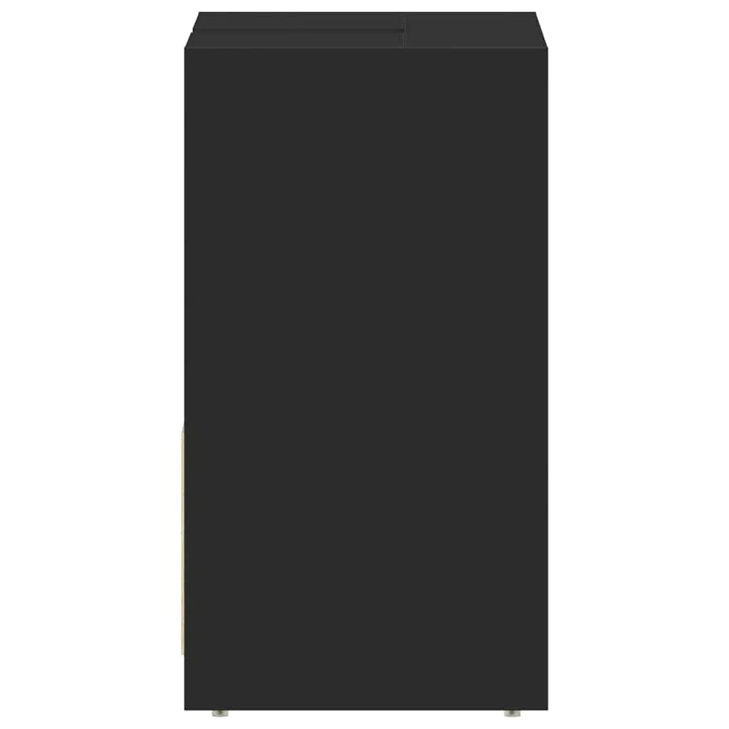 badeværelsesskab 60x33x61 cm konstrueret træ sort - Image 7