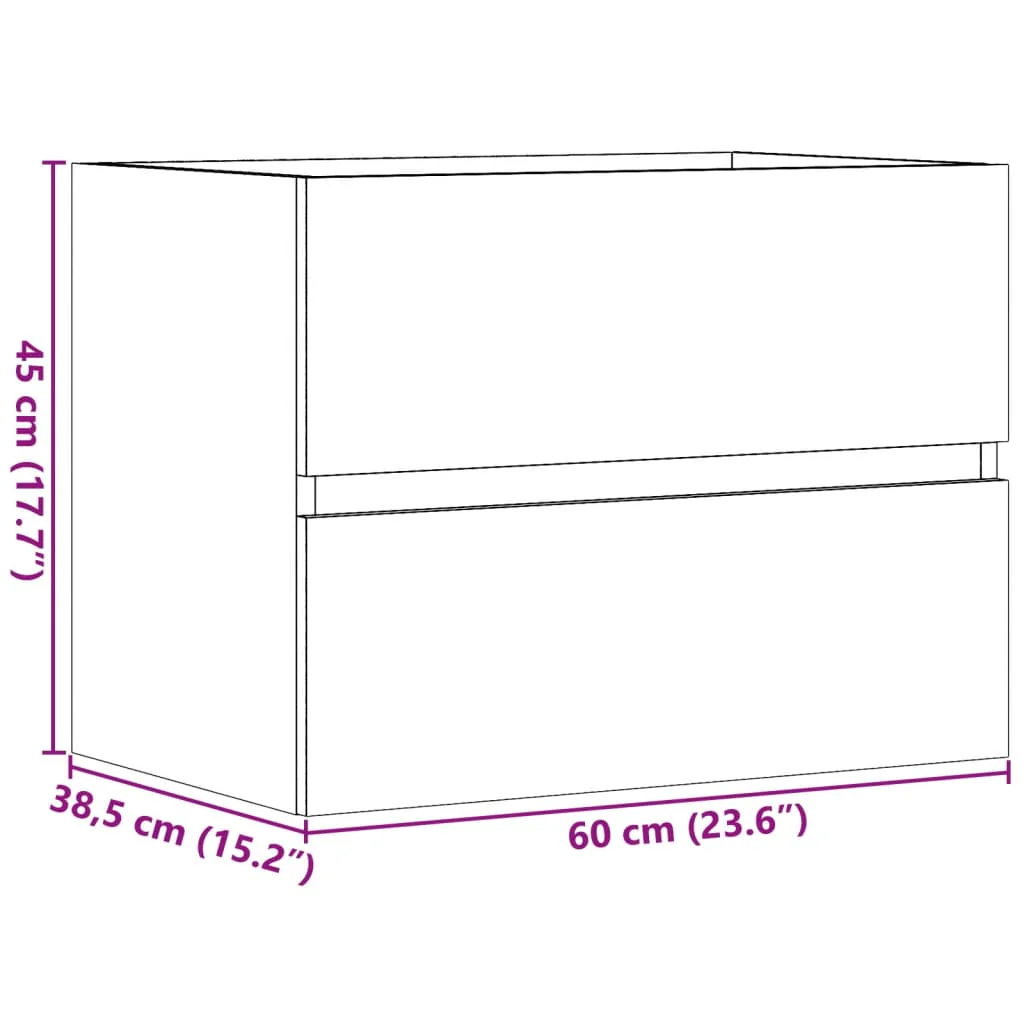 badeværelsesskab 60x38,5x45 cm konstrueret træ betongrå - Image 10