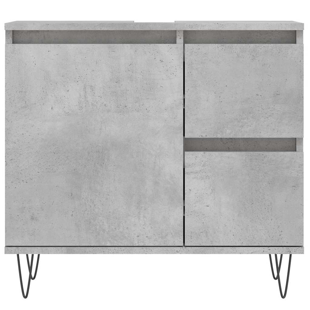badeværelsesskab 65x33x60 cm konstrueret træ betongrå - Image 5
