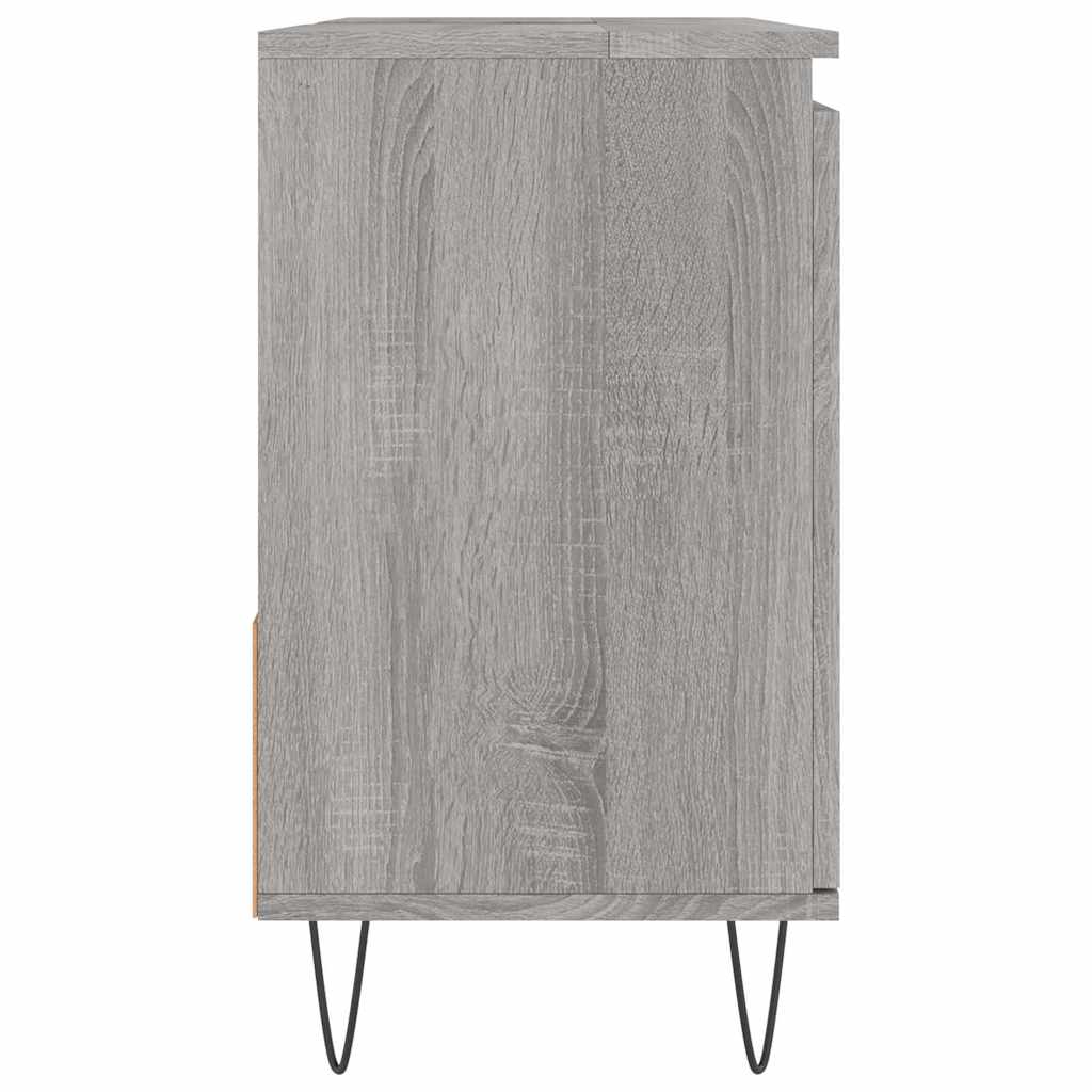 badeværelsesskab 65x33x60 cm konstrueret træ grå sonoma-eg - Image 6