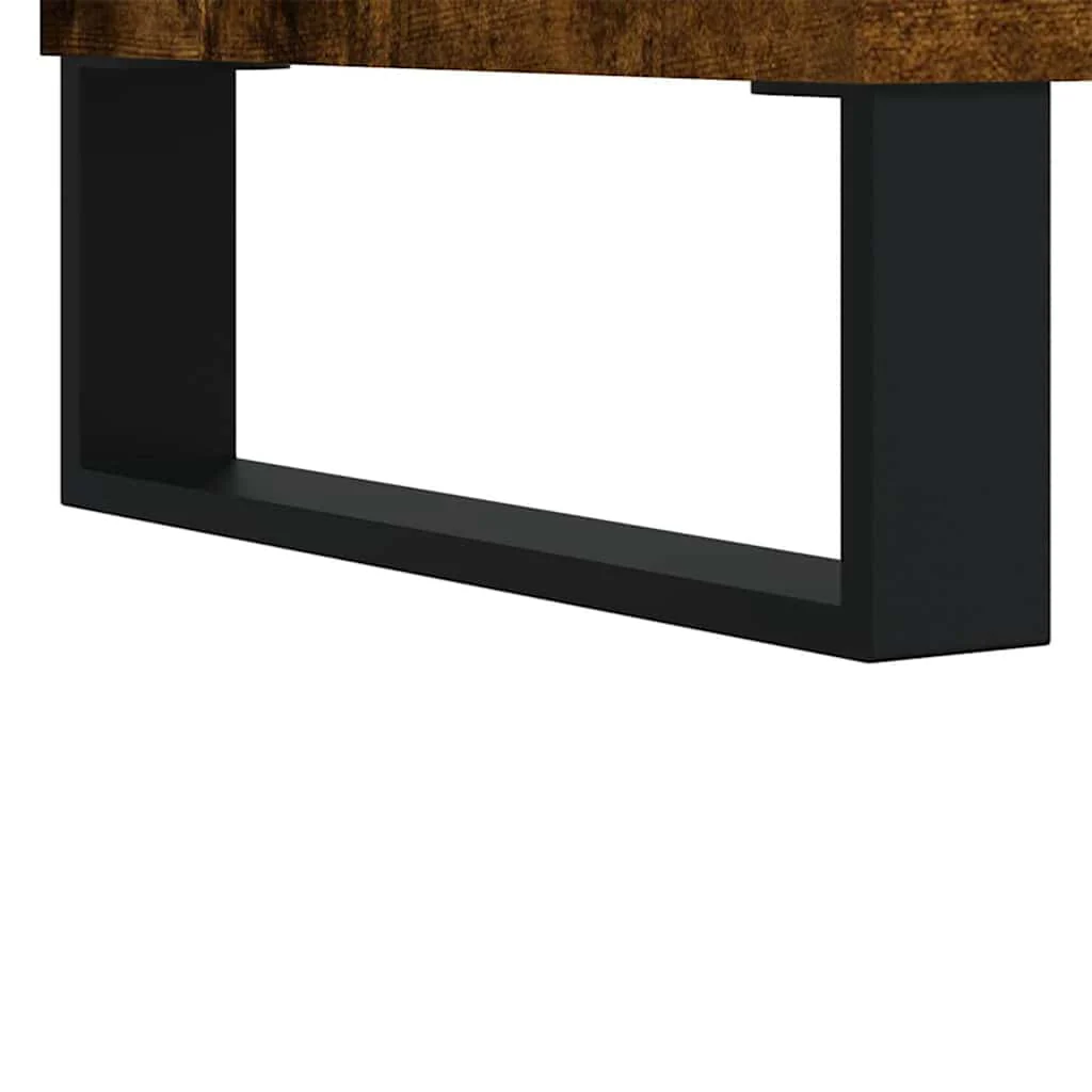 badeværelsesskab 65x33x60 cm konstrueret træ røget egetræ - Image 9