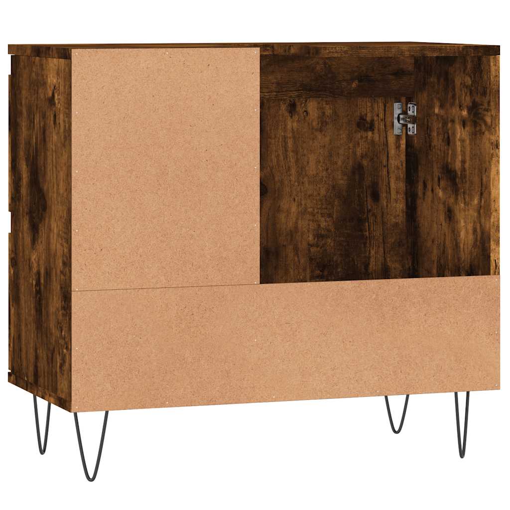 badeværelsesskab 65x33x60 cm konstrueret træ røget egetræ - Image 7