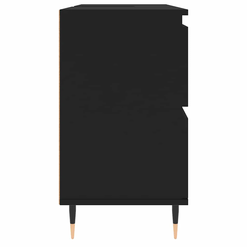 badeværelsesskab 80x33x60 cm konstrueret træ sort - Image 6