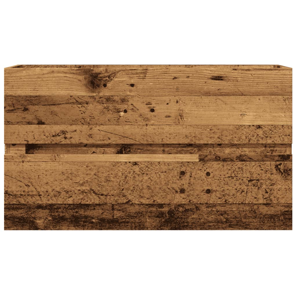 badeværelsesskab 80x38,5x45 cm væghængt konstrueret træ - Image 4