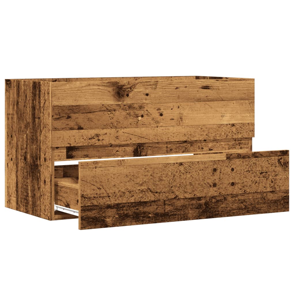 badeværelsesskab 80x38,5x45 cm væghængt konstrueret træ - Image 7
