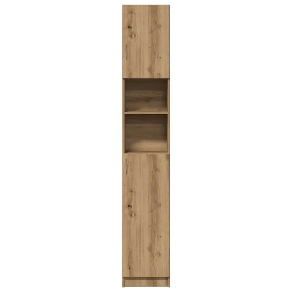 badeværelsesskab håndlavet eg 32x25,5x190 cm konstrueret træ - Image 4