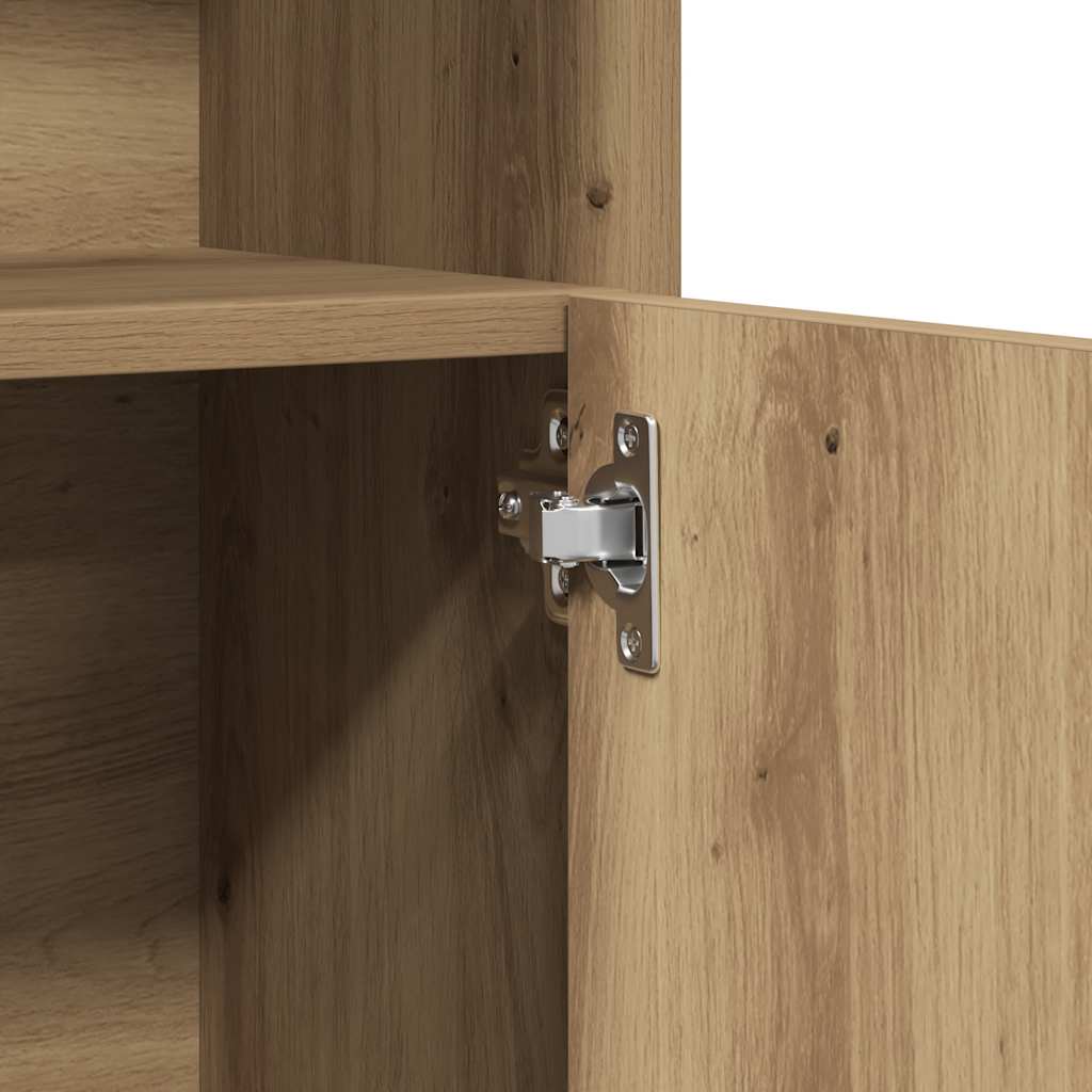 badeværelsesskab håndlavet eg 32x25,5x190 cm konstrueret træ - Image 9