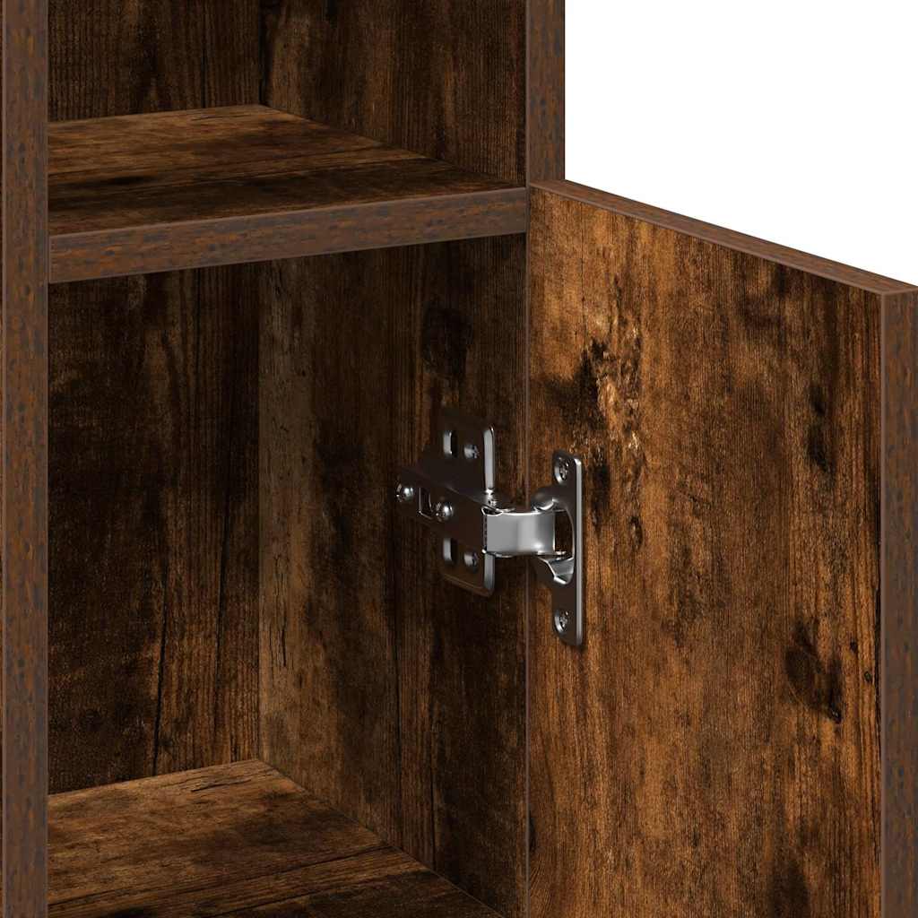 badeværelsesskab med rulleholder 20,5x22x90 cm røget egetræ - Image 9
