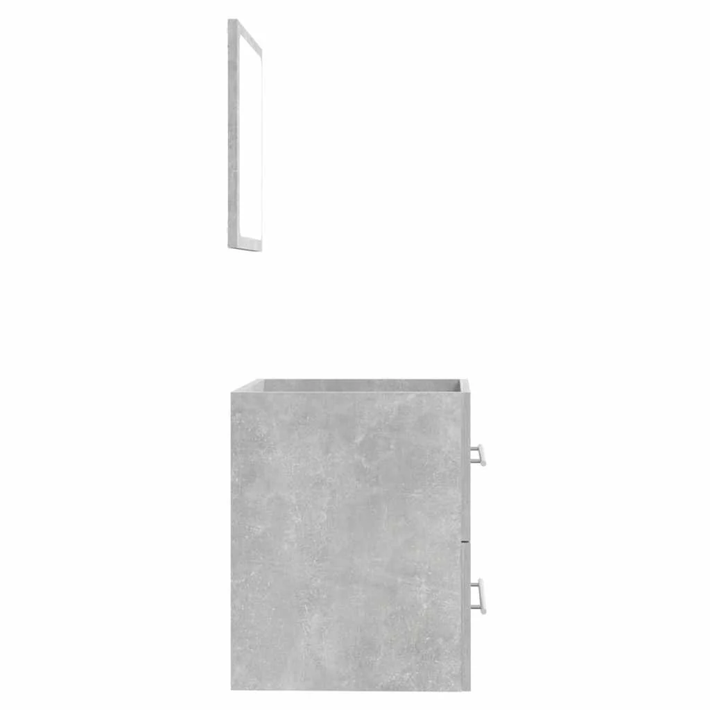 badeværelsesskab + spejl 41x38,5x48 cm konstrueret træ betongrå - Image 7