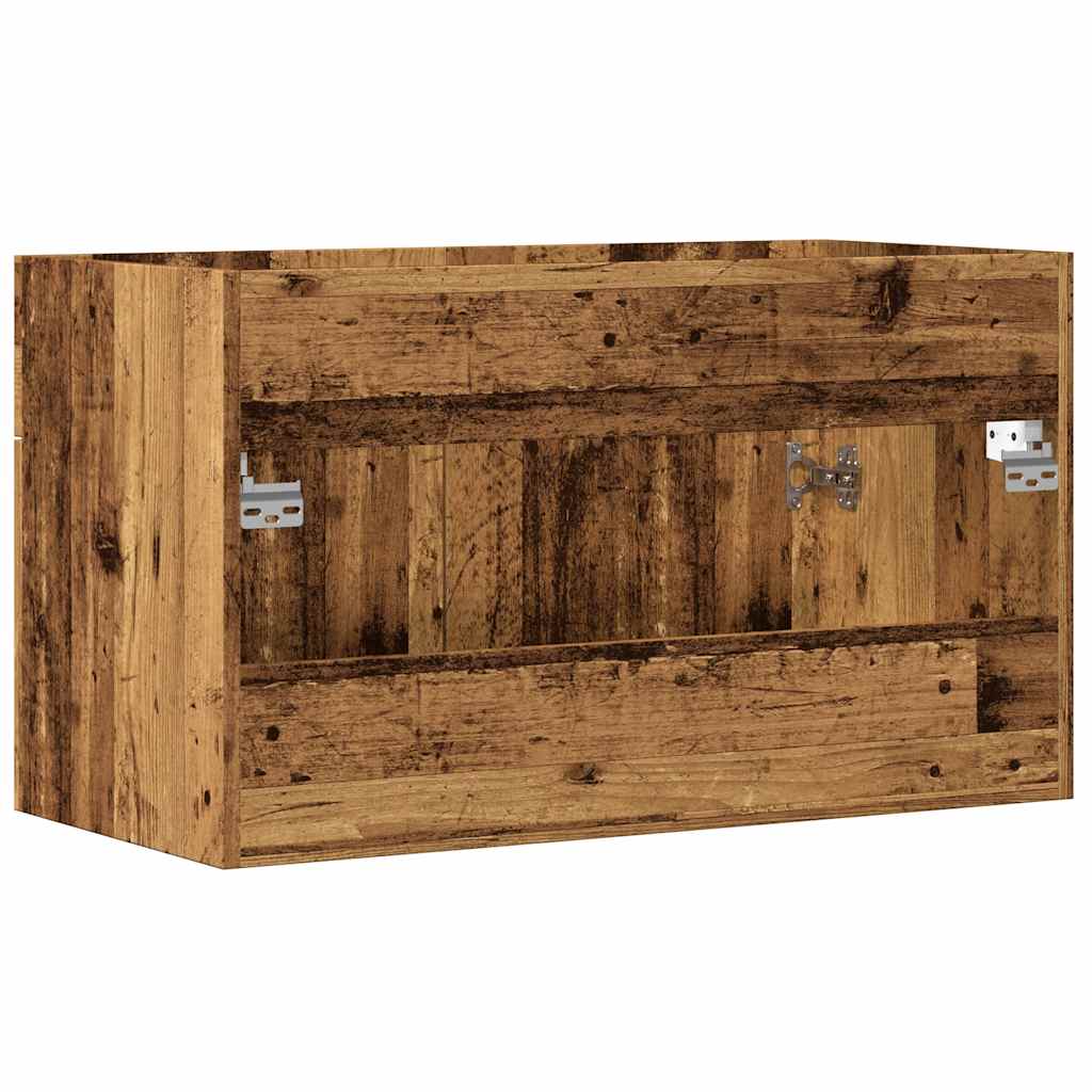 badeværelsesvaskeskab 80x38,5x46 cm konstrueret træ antikt træ - Image 6