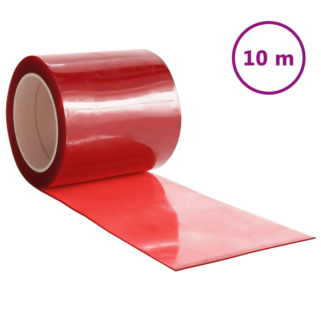 bændelgardin 200 mm x 1,6 mm 10 m PVC rød - Image 2