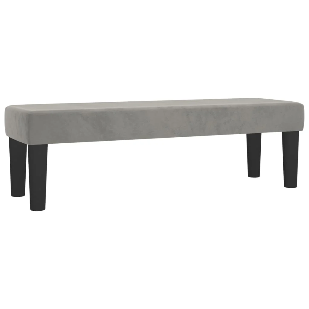 bænk 100x30x30 cm fløjl lysegrå - Image 2
