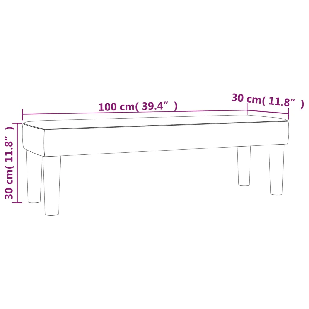 bænk 100x30x30 cm fløjl sort - Image 7