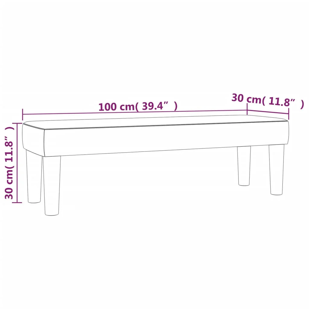 bænk 100x30x30 cm stof mørkebrun - Image 7