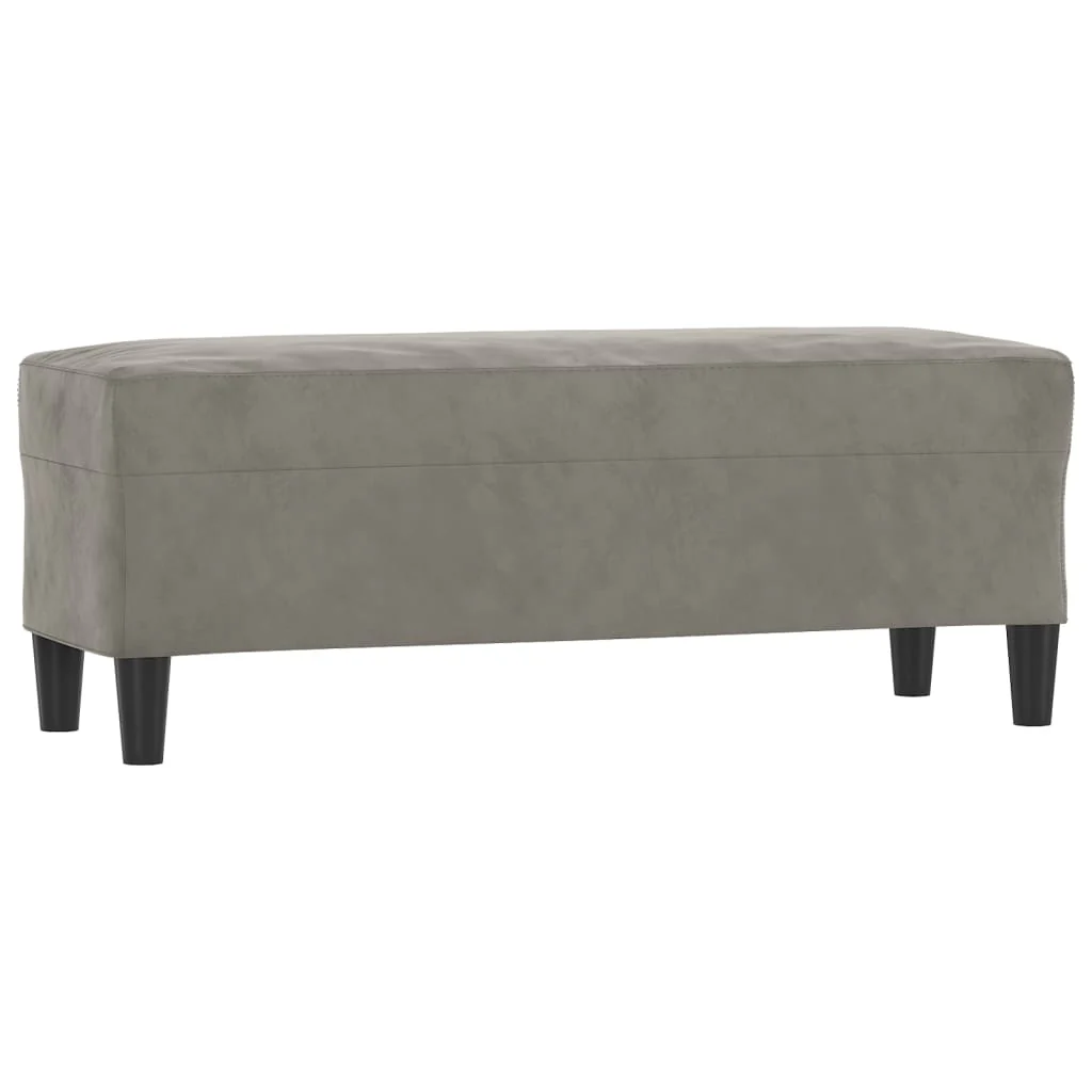 bænk 100x35x41 cm fløjl lysegrå - Image 2