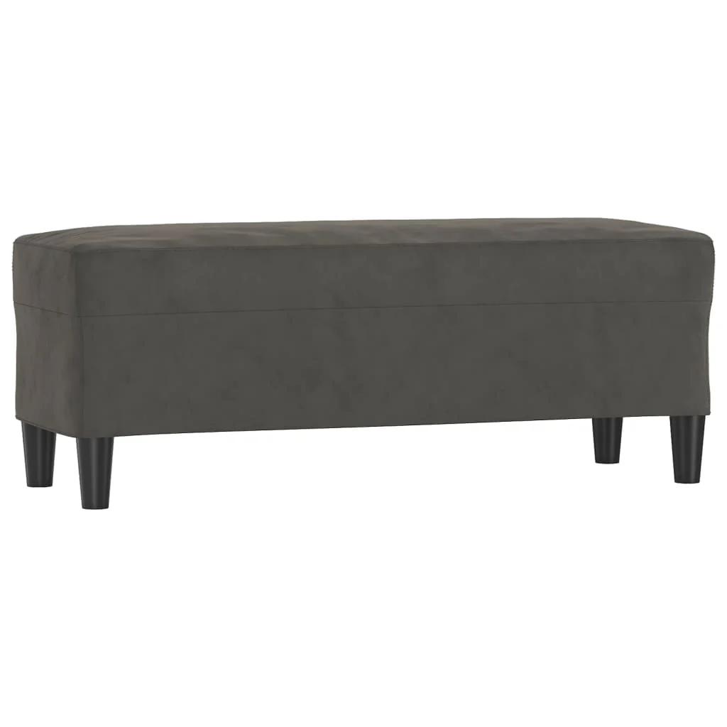bænk 100x35x41 cm fløjl mørkegrå - Image 2