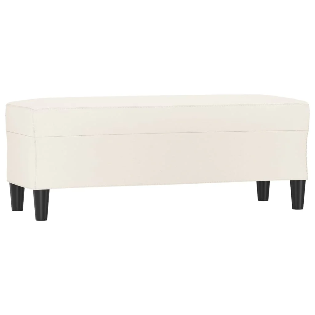 bænk 100x35x41 cm kunstlæder cremefarvet - Image 2