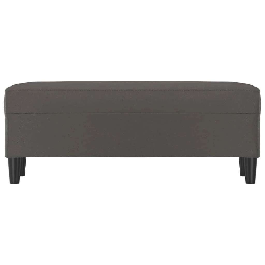 bænk 100x35x41 cm kunstlæder grå - Image 3