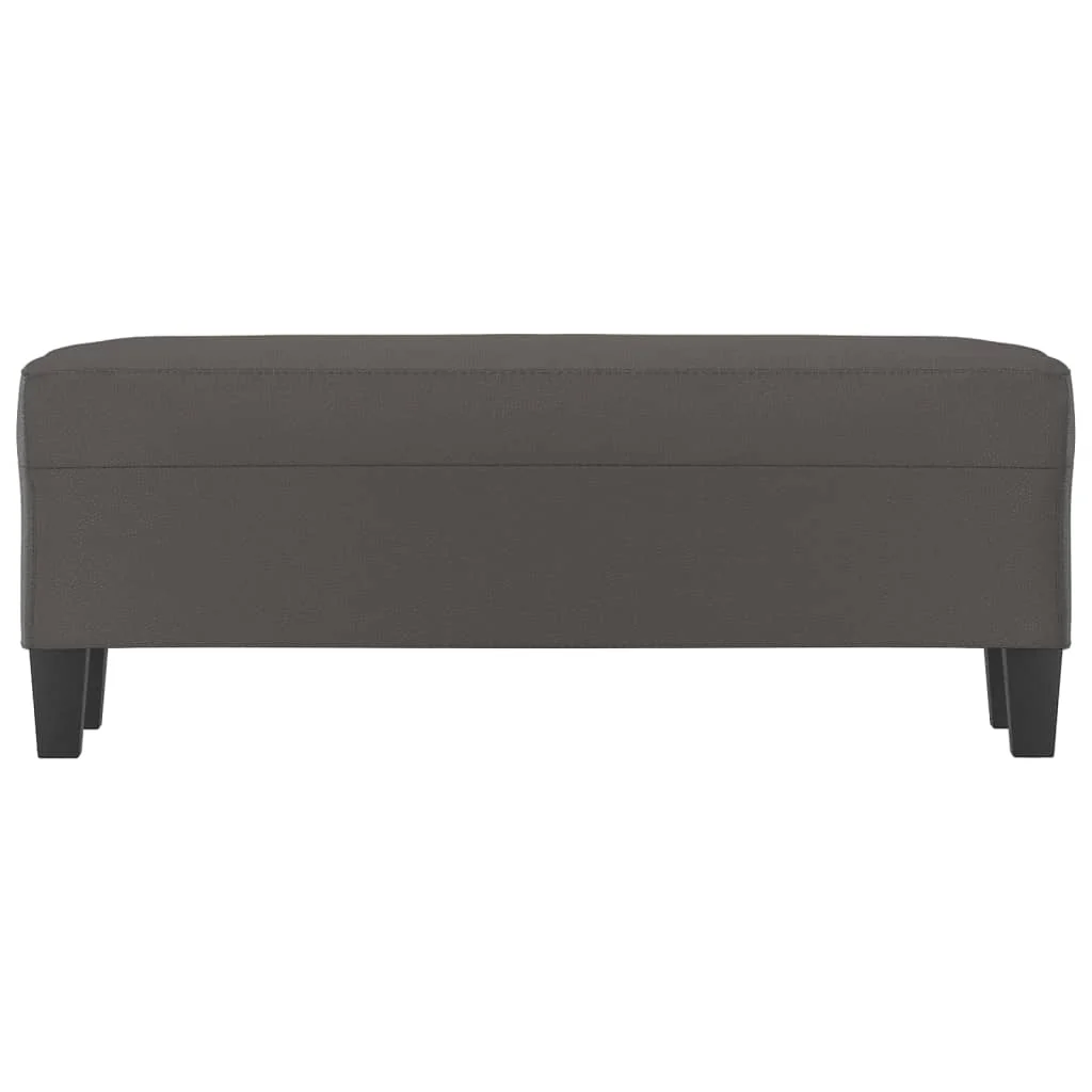 bænk 100x35x41 cm kunstlæder grå - Image 3