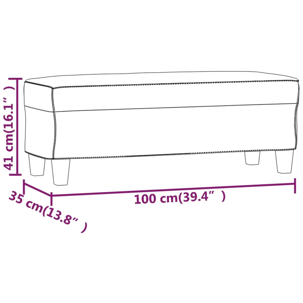 bænk 100x35x41 cm kunstlæder sort - Image 7