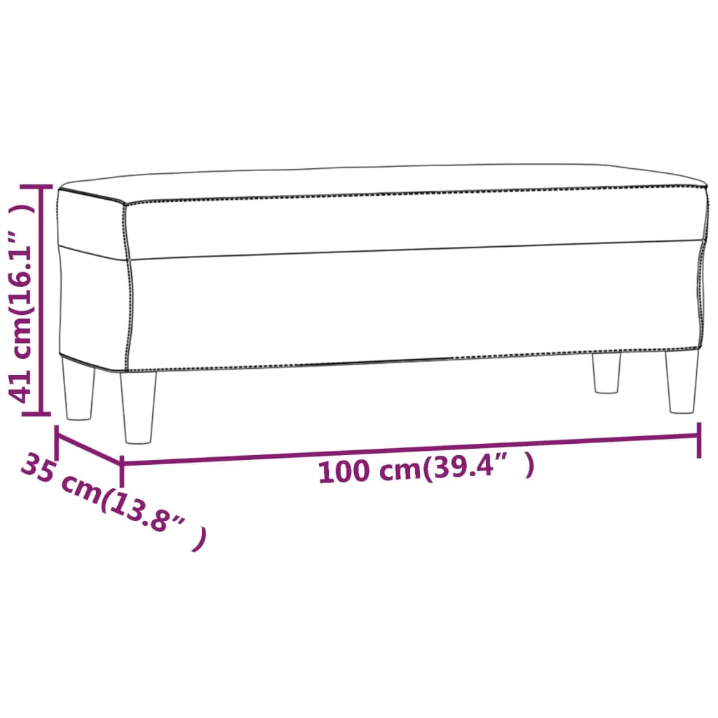 bænk 100x35x41 cm velour sort - Image 7