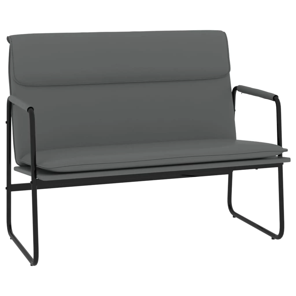 bænk 100x64x80 cm kunstlæder grå - Image 2