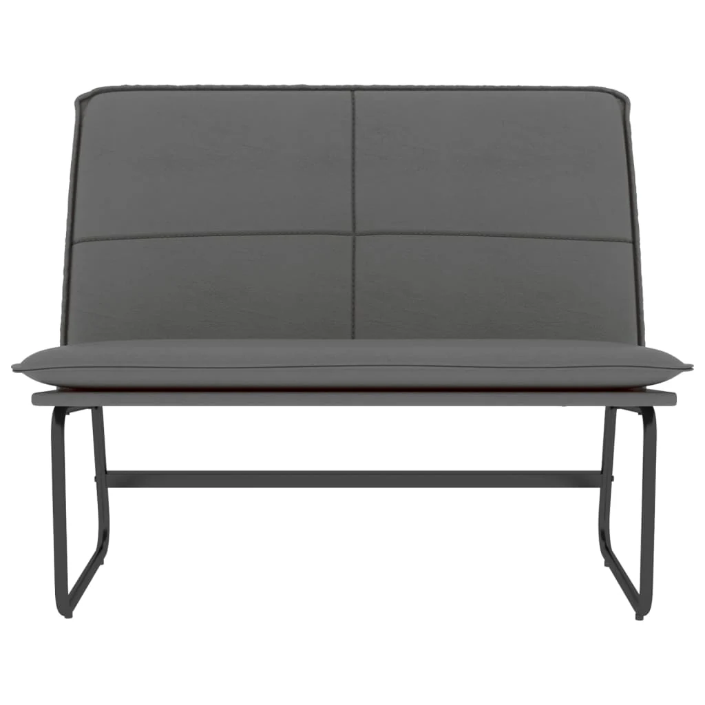 bænk 100x75x76 cm kunstlæder grå - Image 3