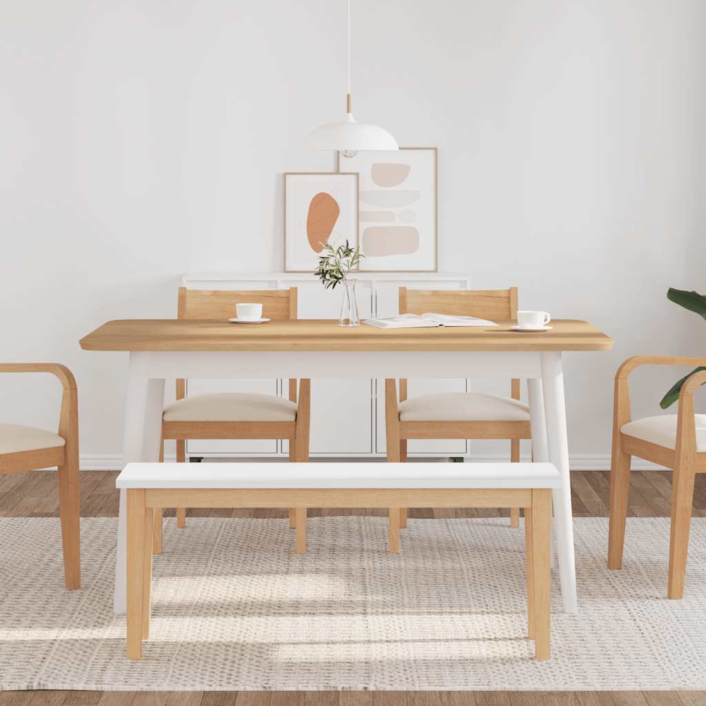 bænk 110 cm massivt gummitræ - Image 3